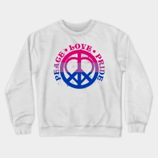 Peace Love Bisexual Pride Crewneck Sweatshirt